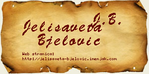 Jelisaveta Bjelović vizit kartica